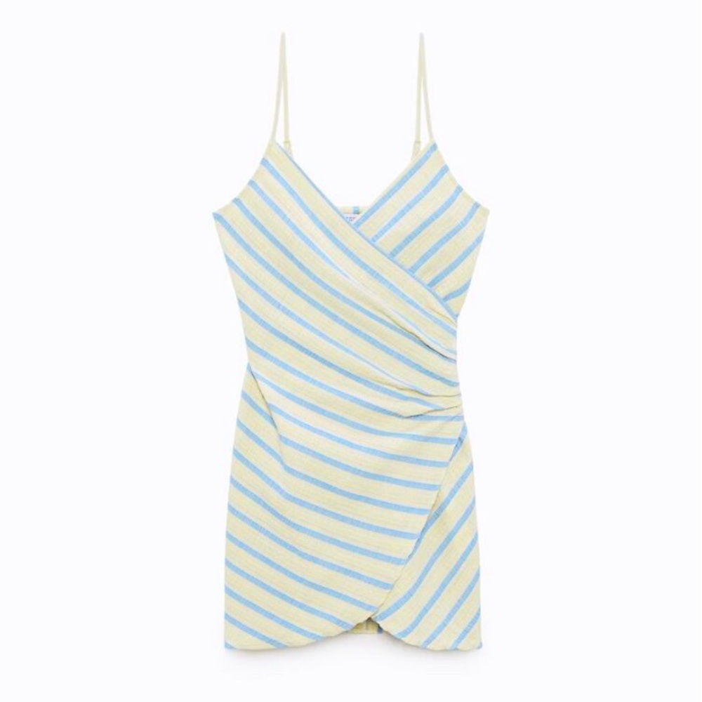 Zara NWT blue & white mini dress sz L / 6-10